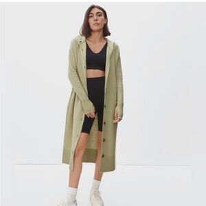 Women XXS Everlane The Cozy Stretch Long Duster Cardigan Sweater Hooded Jacket